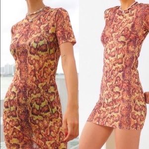 Urban outfitters snakeskin mesh dress